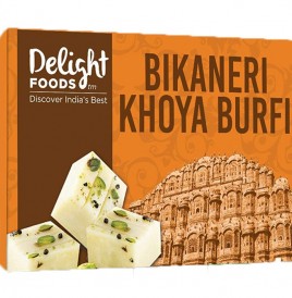 Delight Foods Bikaneri Khoya Burfi   Box  500 grams